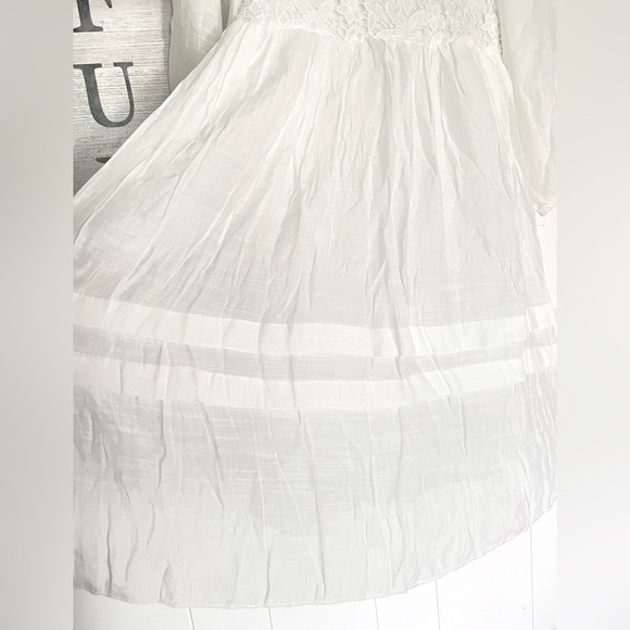 NWT New Solid White Boho Flowy Dress - Picture 3 of 7